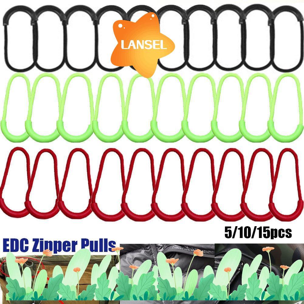 LANSEL 5/10/15pcs เชือกดึง 9 สีกระเป๋าคลิปหัวเข็มขัดกระเป๋าเดินทางเสื้อผ้า Zip Puller เปลี่ยน