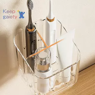[Kpt-t] ที่ใส่แปรงสีฟันแบบกาว Wall Bathroom Storage Ra Shower ยาสีฟันที่เก็บ Ra สําหรับห้องอาบน้ําห้องนอนหน้าแรก [ใหม่]