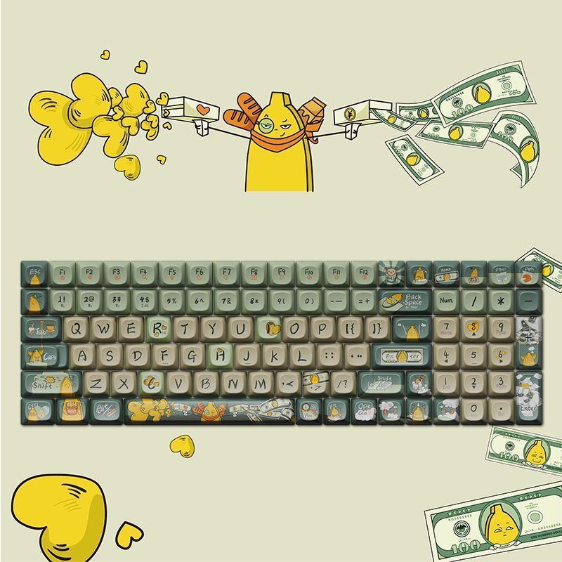 Lofree Lofree Lofree ขนาดเล็ก Alice 68 ธีมคีย์บอร์ด Keycap PBT Sublimation คีย์บอร์ดเปลี่ยน Keycap o