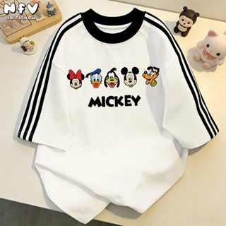 【จัดส่ง24ชม】NFV✨MickeyMouse เสื้อยืดคอกลมแขนสั้น ทรงหลวม ใส่…