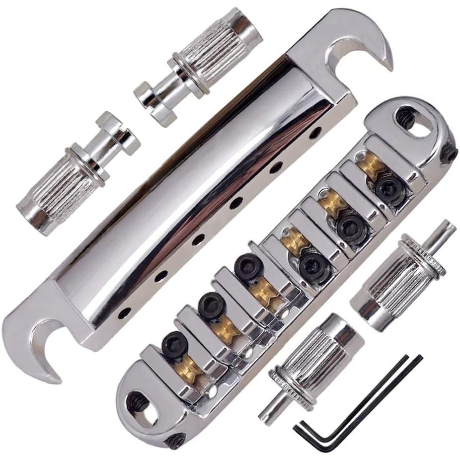 JD.Moon Roller Saddle Bridge ABR-1 Tune-o-matic Bridge Tailpiece Bridge สําหรับกีตาร์ Les Paul (โครเ