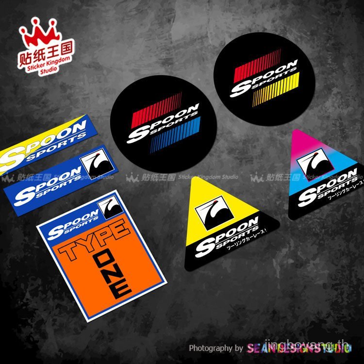 SPOON Crane JDM แหวนแปด TYPEONE Civic Accord Fit GK5GR9 สไตล์ญี่ปุ่นดัดแปลงสติกเกอร์สะท้อนแสง 02