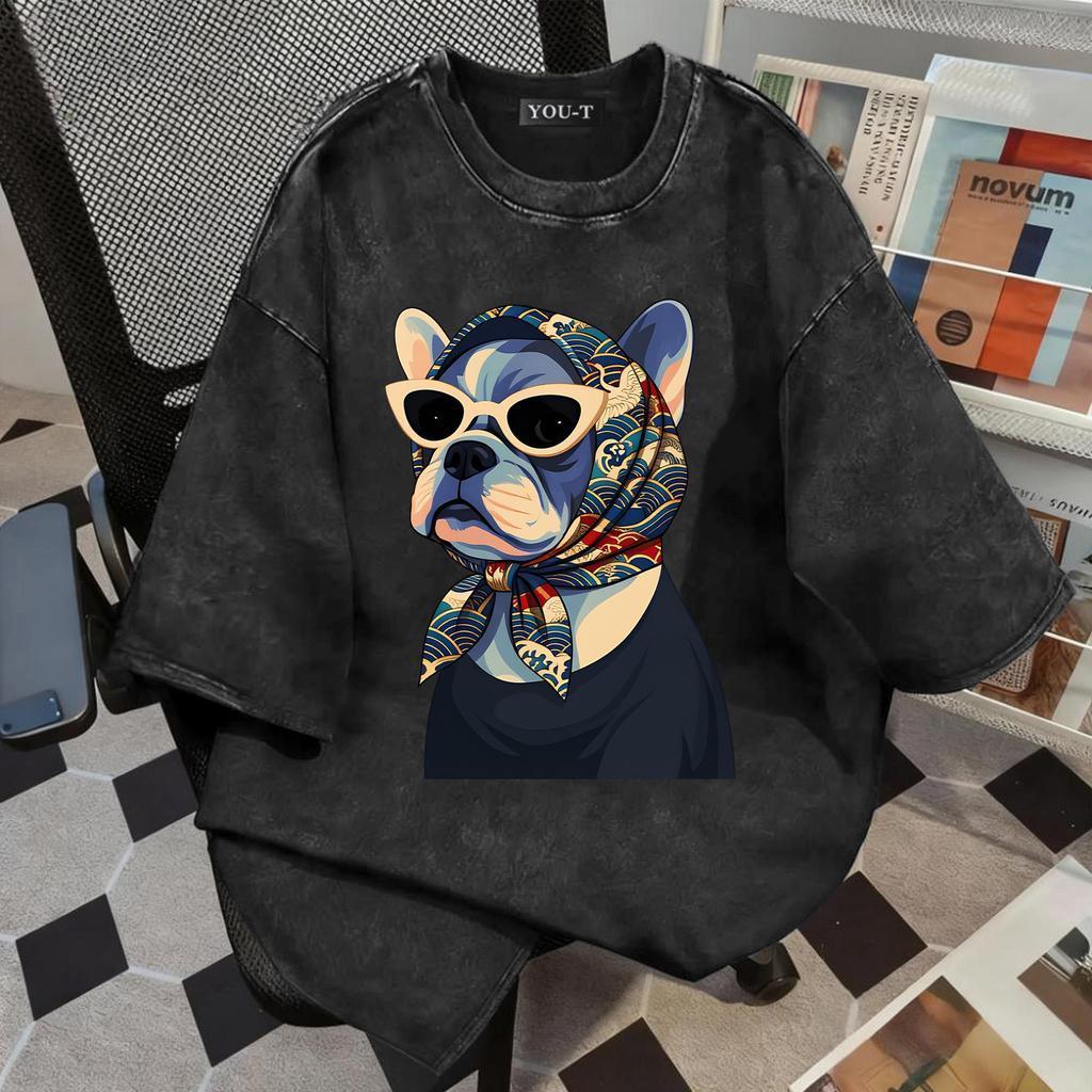 TeeTwoOneเสื้อวินเทจ oversize สีสดใส ผ้าCotton 100% สวมใส่สบาย 'Master of chill' เสื้อแฟชั่น สินค้าใหม่ 【COD】
