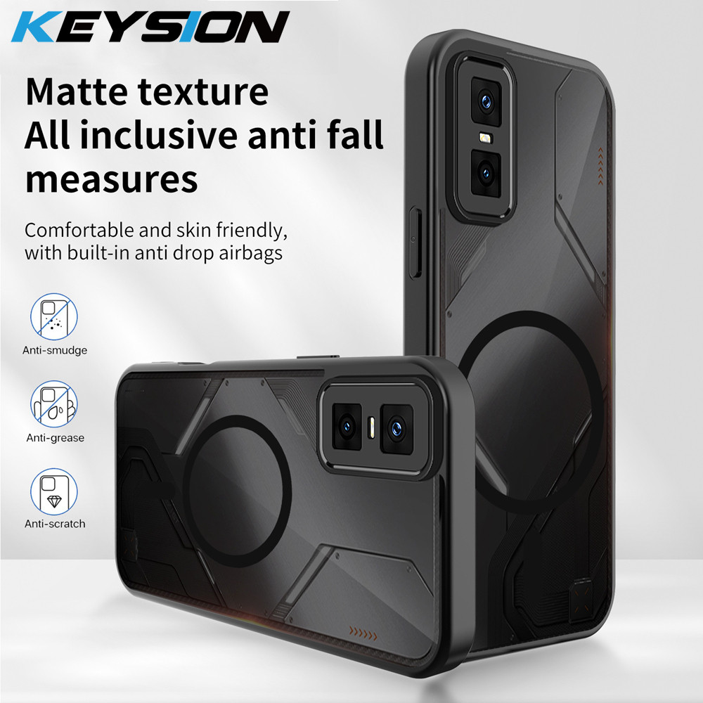 KEYSION เคสโทรศัพท์แม่เหล็กสําหรับ Infinix GT 30 Pro 5G ซิลิโคน + PC Matte โปร่งแสงกันกระแทกสําหรับ Infinix GT 30 Pro