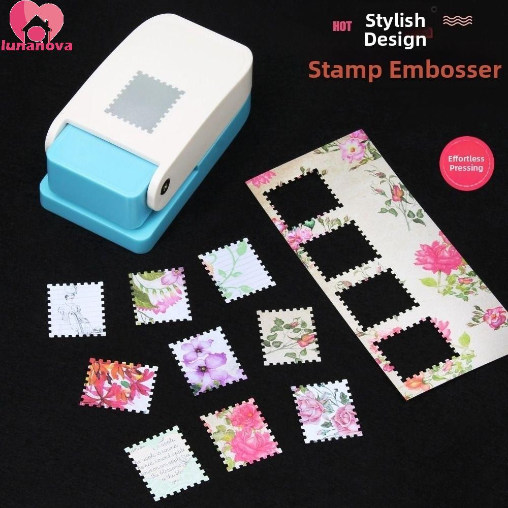 LUNANOVA Stamp Border Punch ขนาดใหญ่ ลายนูนสร้างสรรค์|เครื่องเขียนตัดกระดาษทําด้วยมือ ทําเอง ต้นคริสต์มาสหลุมหมัดหัตถกรรม
