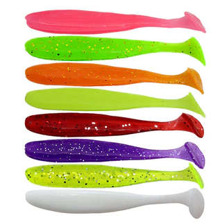 CISEA F461 เซ็ตเหยื่อลูเรีย 50 ชิ้น T-Tail หลายสี เหมาะสำหรับตกปลากะพง ปลากด ปลาชะโด พร้อมกล่องจัดเก็บฟรี