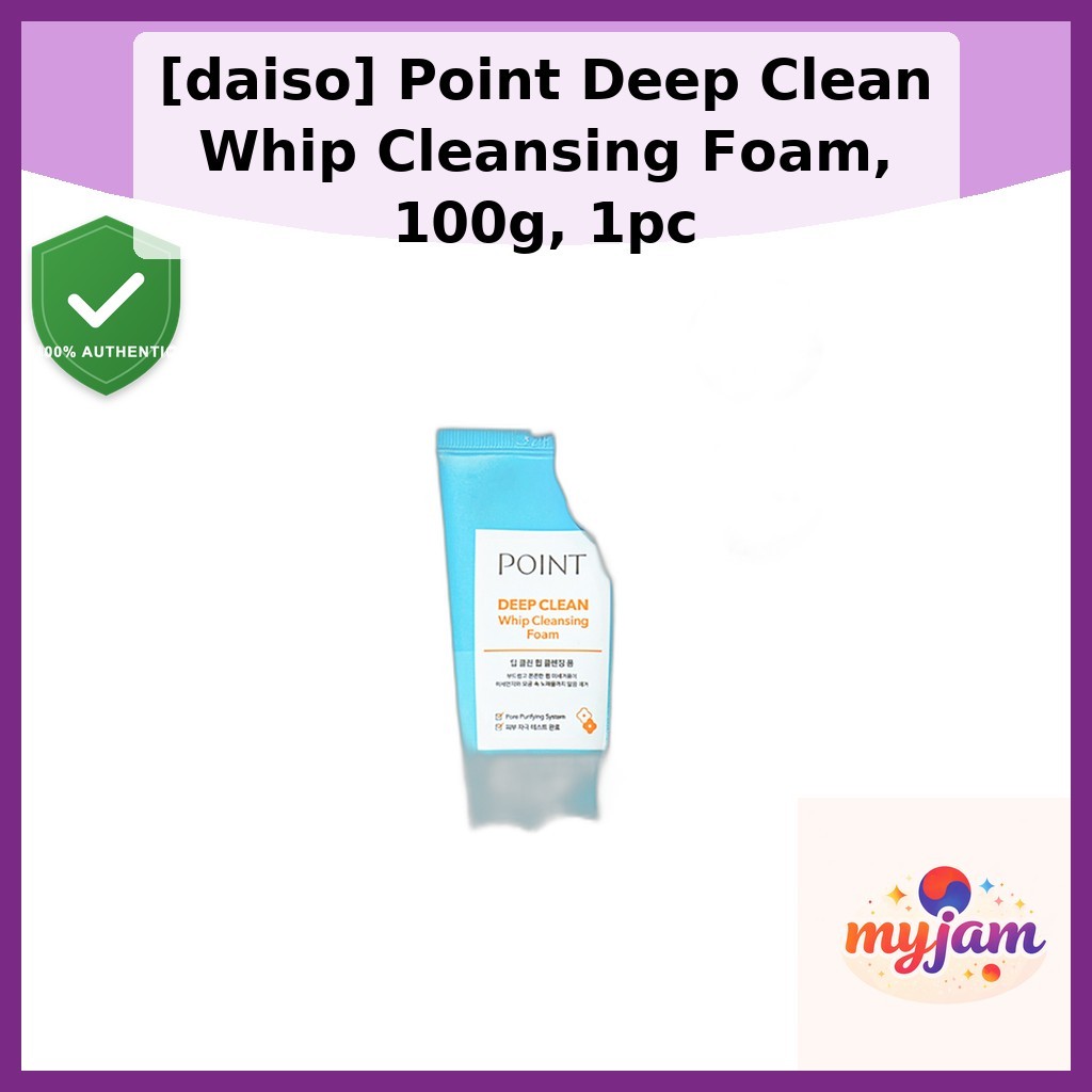 [daiso] โฟมล้างหน้า Point Deep Clean Whip 100g, 1 ชิ้น / โฟมล้างหน้าเกาหลี / สูตร Deep Clean โดย myJ