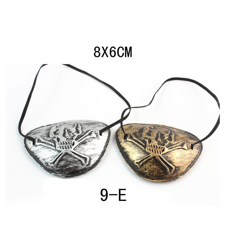 ผ้าปิดตา เนื้อโลหะ Pirate Caribbean Gold Black Cyclops Silver Pirate Pirate Pirate Eye Mask Single P