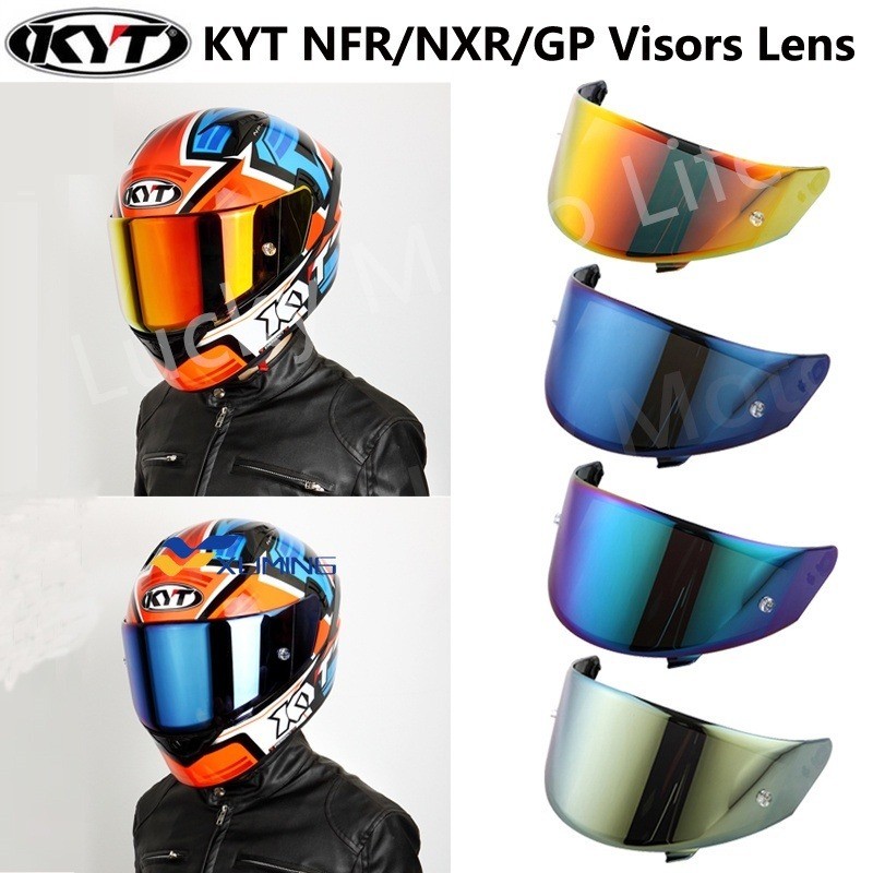 JINBIXIAN KYT NFR/NXR/GP Iridium Visor เลนส์ Revo FIt สําหรับ KYT NFR/NXR/GP KYT หมวกกันน็อค แว่นตาร