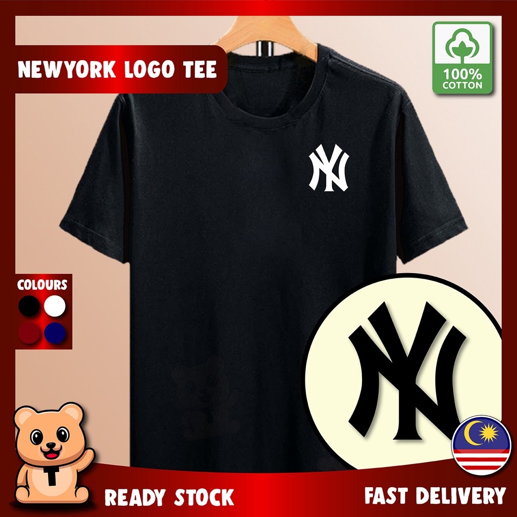 COD[ผ้าฝ้าย 100%] NEW YORK NY เสื้อยืด Baju Kain Sejuk Streetwear Tee Unisex ผู้ชายผู้หญิงรอบคอ Baju