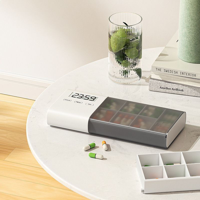 Portable12y Reminder timer, electronic pill box, new medication product, small pill box, smart elect