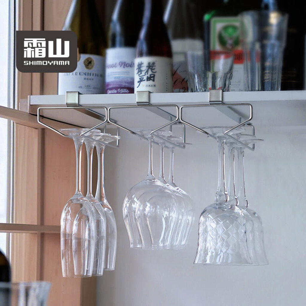 Omocha | ที่แขวนแก้วไวน์ สแตนเลส 304 แบบติดใต้ชั้น ไม่เป็นสนิม Wine Glass Rack (1 ชิ้น)