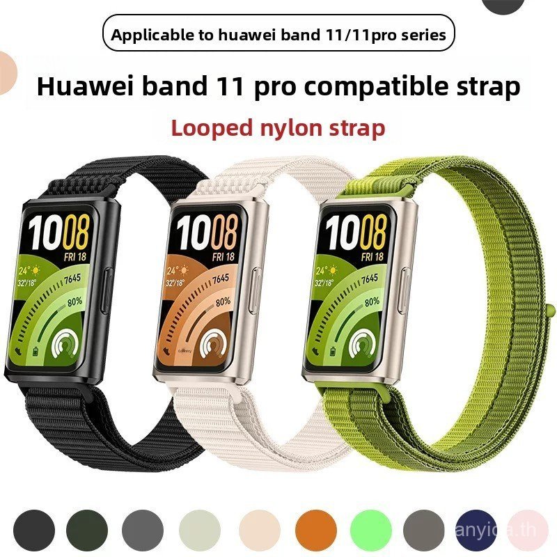 สายรัดไนลอนสไตล์กีฬาแบบเวลโครสําหรับสายรัดข้อมือสร้อยข้อมือ Huawei Band 11/10/9/8/8nfc