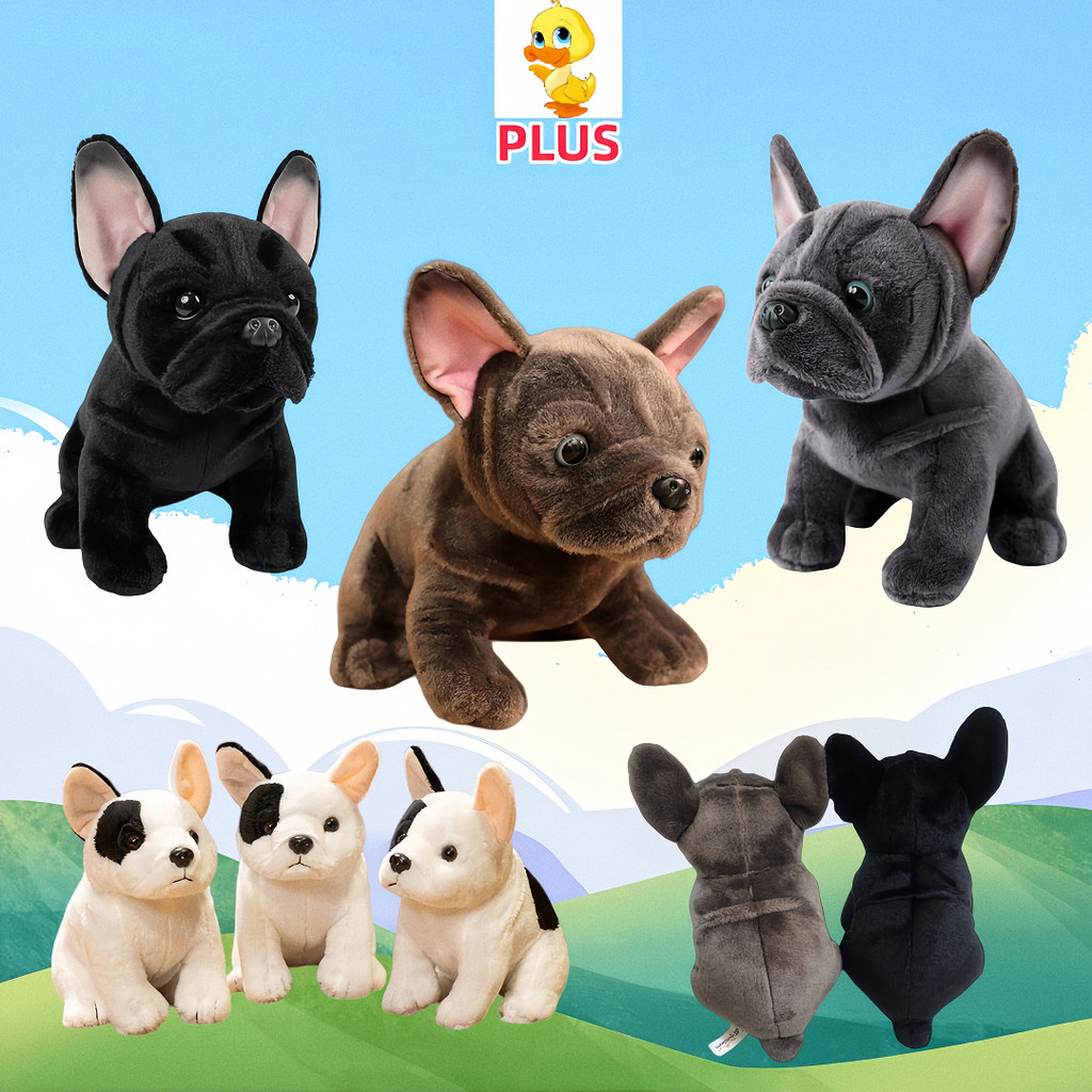 พลัส✨จําลอง Bulldog ตุ๊กตาของเล่นน่ารักสุนัข Plushie ตุ๊กตาของเล่นสําหรับเด็ก Kawaii French Bulldog ลูกสุนัข Plushy พวงกุญแจจี้ตุ๊กตาของขวัญวันเกิดแฟนของขวัญวันเด็ก
