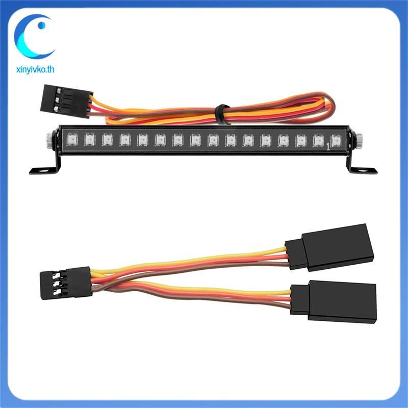 [xinyivko.th] โลหะ 16 LED 8 โหมดไฟหลังคาบาร์โคมไฟหลังคาอุปกรณ์เสริมสําหรับ TRX4M TRX4-M 1/18 RC Craw