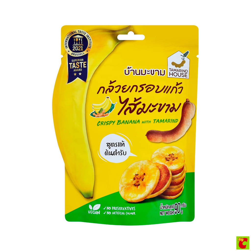 โอทอป บ้านมะขาม กล้วยกรอบแก้ว ไส้มะขาม 90 ก.