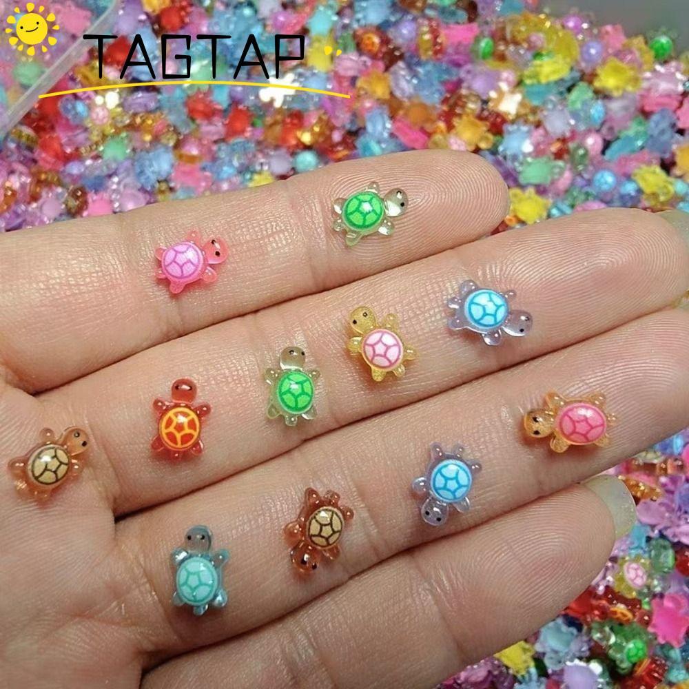 TAPTAP เต่าเรืองแสง 100 ชิ้น สี Dopamine ขนาดเล็ก สำหรับตกแต่งสวนและการประดิษฐ์ DIY