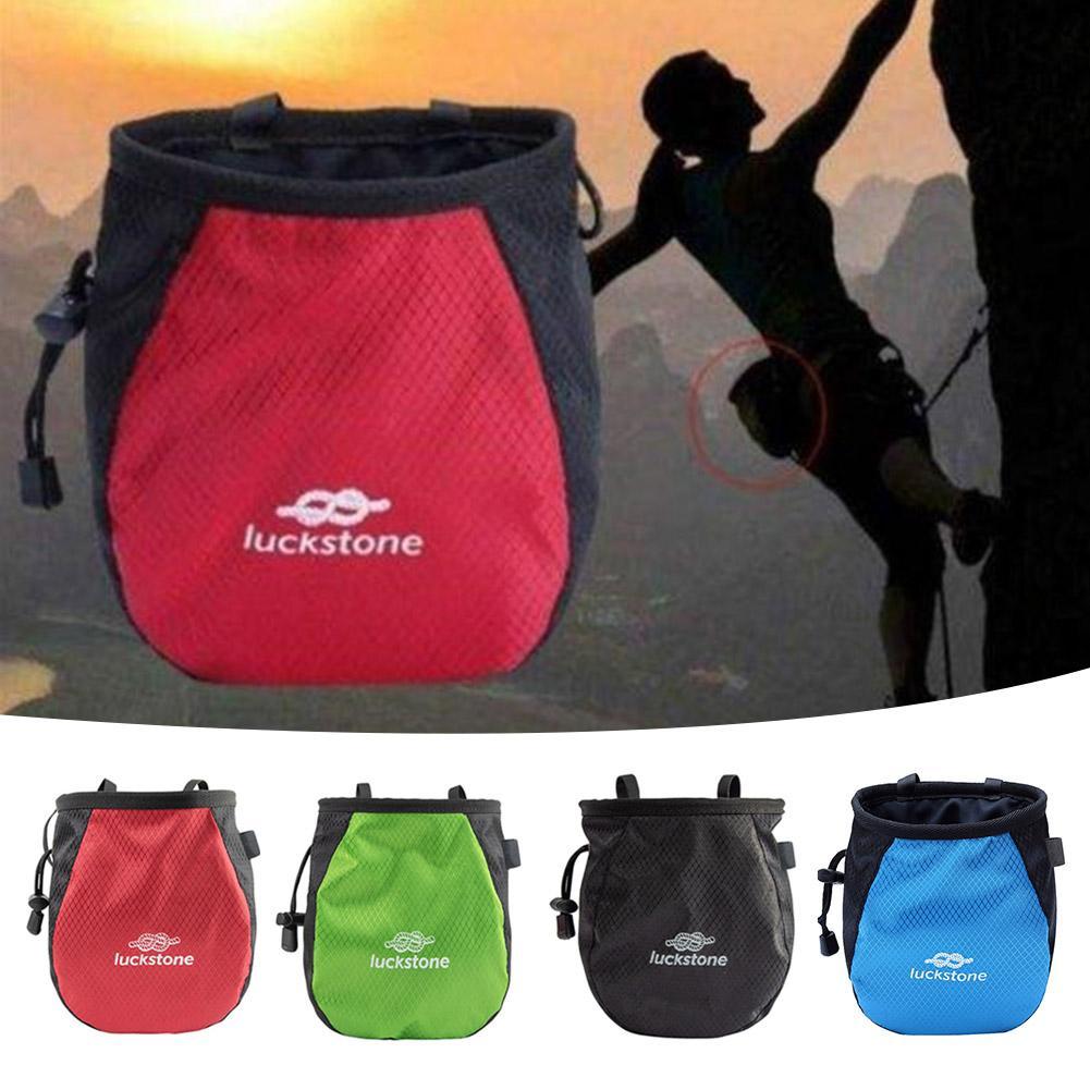 Rock Climbing Chalk Bag Outdoor Bouldering Magnesia Pouch Chalk Bag Adjustable Bag Non C8c6