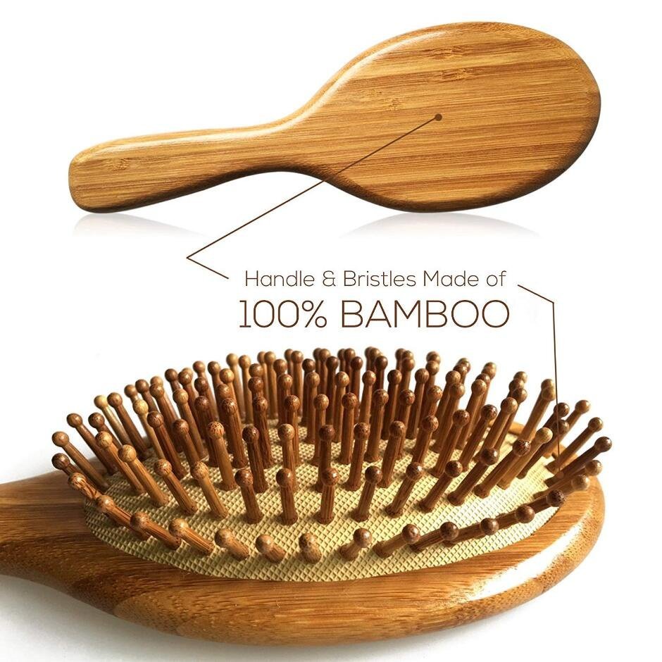 【JP4】Premium Wooden Bamboo Hair Brush Improve Hair Growth Wood Hairbrush Prevent Hair Loss Comb Bamb