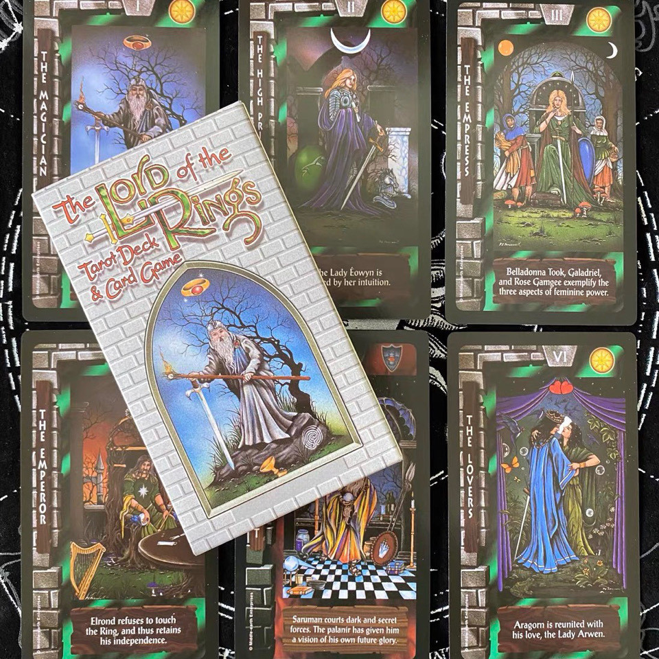 12X7CM Magic Ring The Lord Of The Rings ไพ่ทาโรต์พร้อมคําอธิบายกระดาษภาษาอังกฤษ The Lord Of The Ring