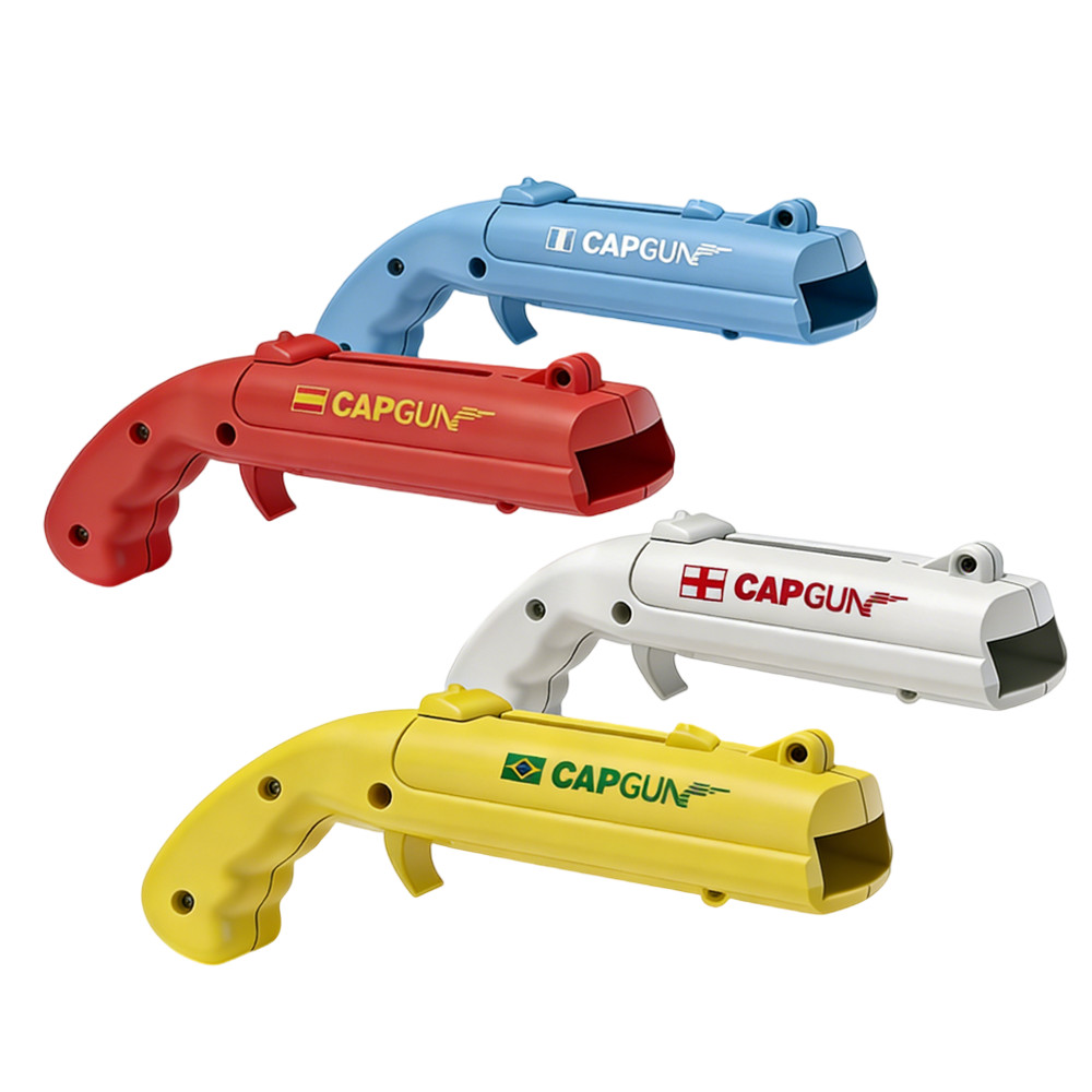 ใหม่ล่าสุด Cap Gun ที่เปิดขวดเบียร์เครื่องดื่มเปิด CapGun Launcher สําหรับการออกแบบการแข่งขันฟุตบอล