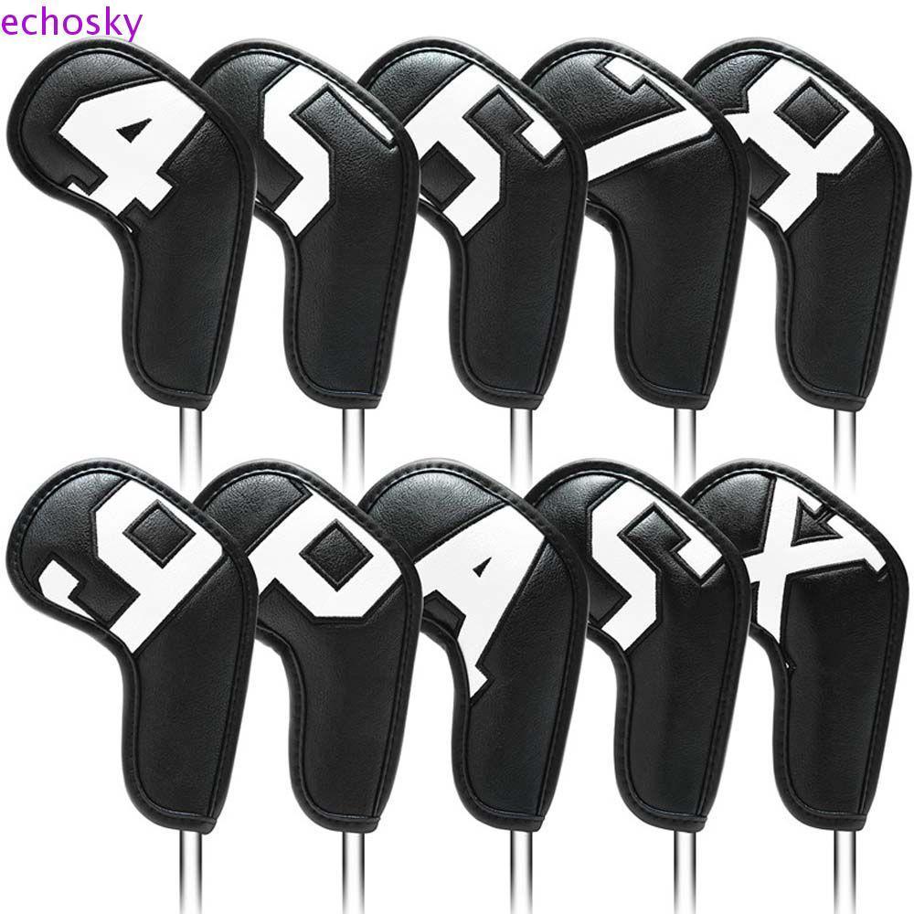 ECHOSKY Golf Iron Headcover 10 ชิ้น/เซ็ต สำหรับ 4-9, P, S, A, X และ Wedge Cover ดีไซน์ทนทาน เพื่อปกป้องคลับกอล์ฟของคุณ