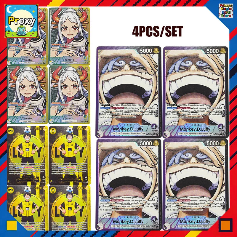 วันพีชดอน!! การ์ด 4PCS OPCG Proxy ตัวอักษร Chapter ฟุตบอล Luffy Vinsmoke Reiju คอลเลกชันอะนิเมะ Boos