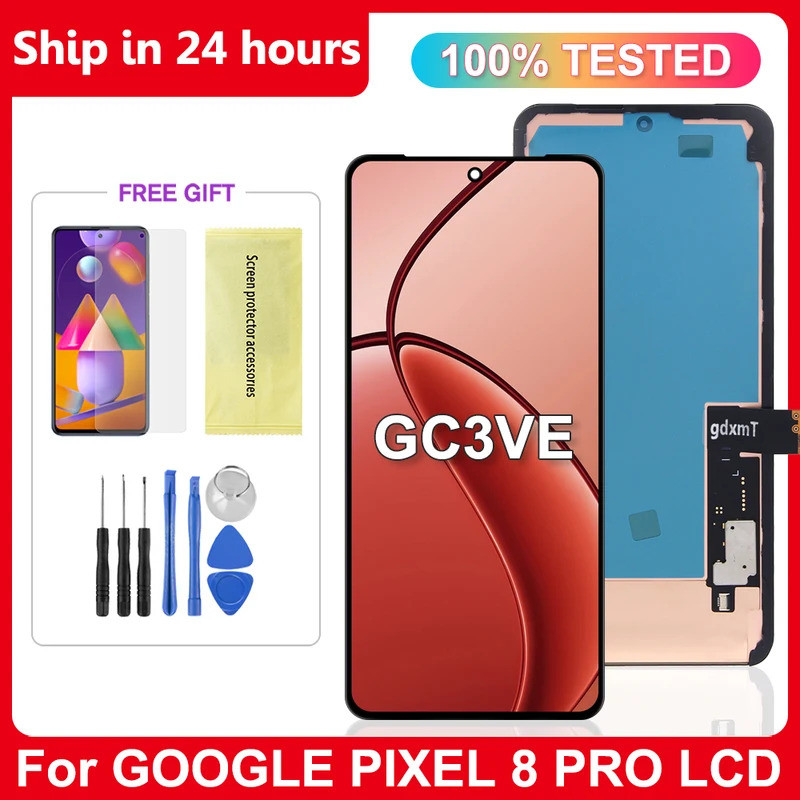 หน้าจอ Super AMOLED สําหรับ Google Pixel 8 Pro จอแสดงผล Lcd หน้าจอสัมผัสสําหรับ Google Pixel 8 Pro G