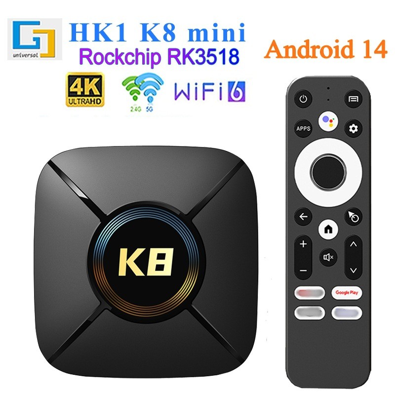 HK1 K8 เครื่องเล่นเครือข่ายขนาดเล็ก RK3518 Android 14 HD 4K Set Top box Entertainment tv box Cross-B