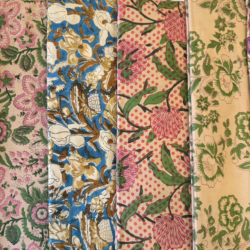 Indian Hand-Engraved Rubbing Plant Dyed Long-staple Cotton Fabric Retro Color Home Fabric Clothing B