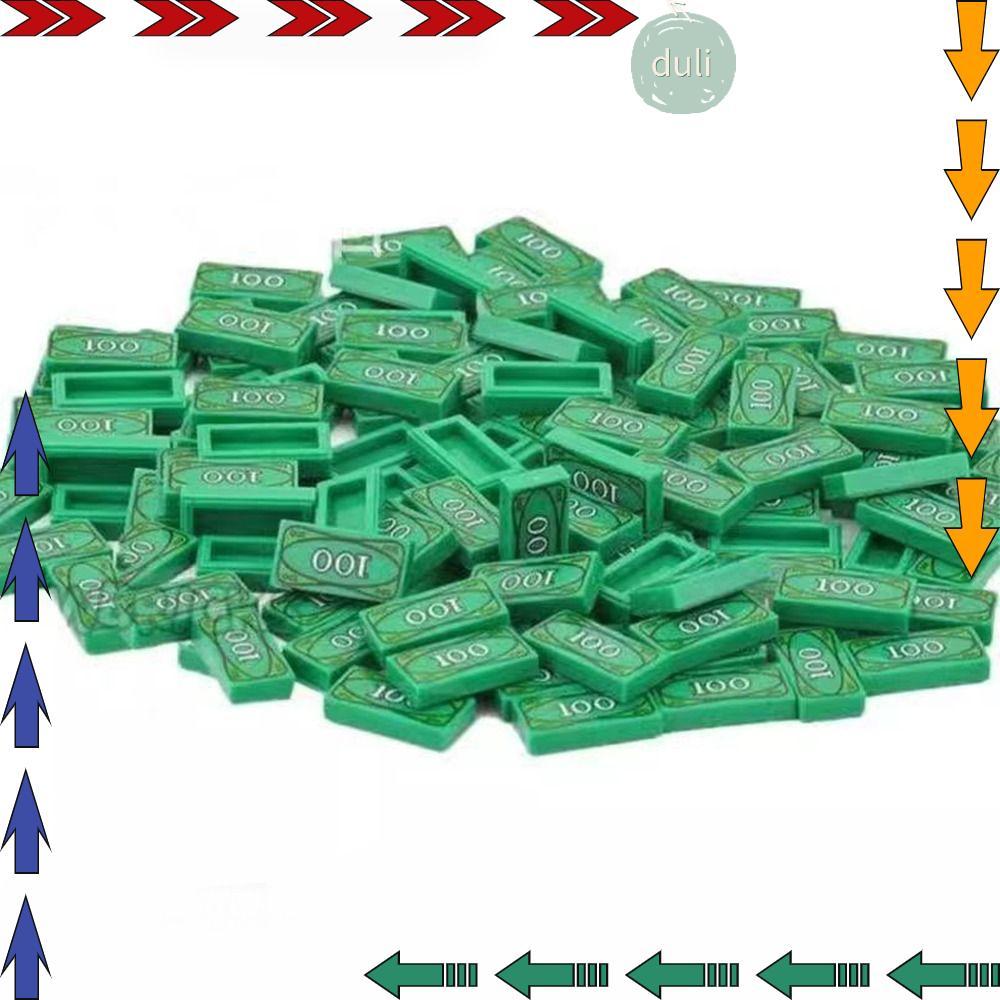 DUILIAN 20 ชิ้นขนาดเล็กเม็ดบล็อกอุปกรณ์เสริม,สีเขียวเงินอาคารบล็อกของเล่น,ดอลลาร์ USD เศรษฐีตลกแกล้ง