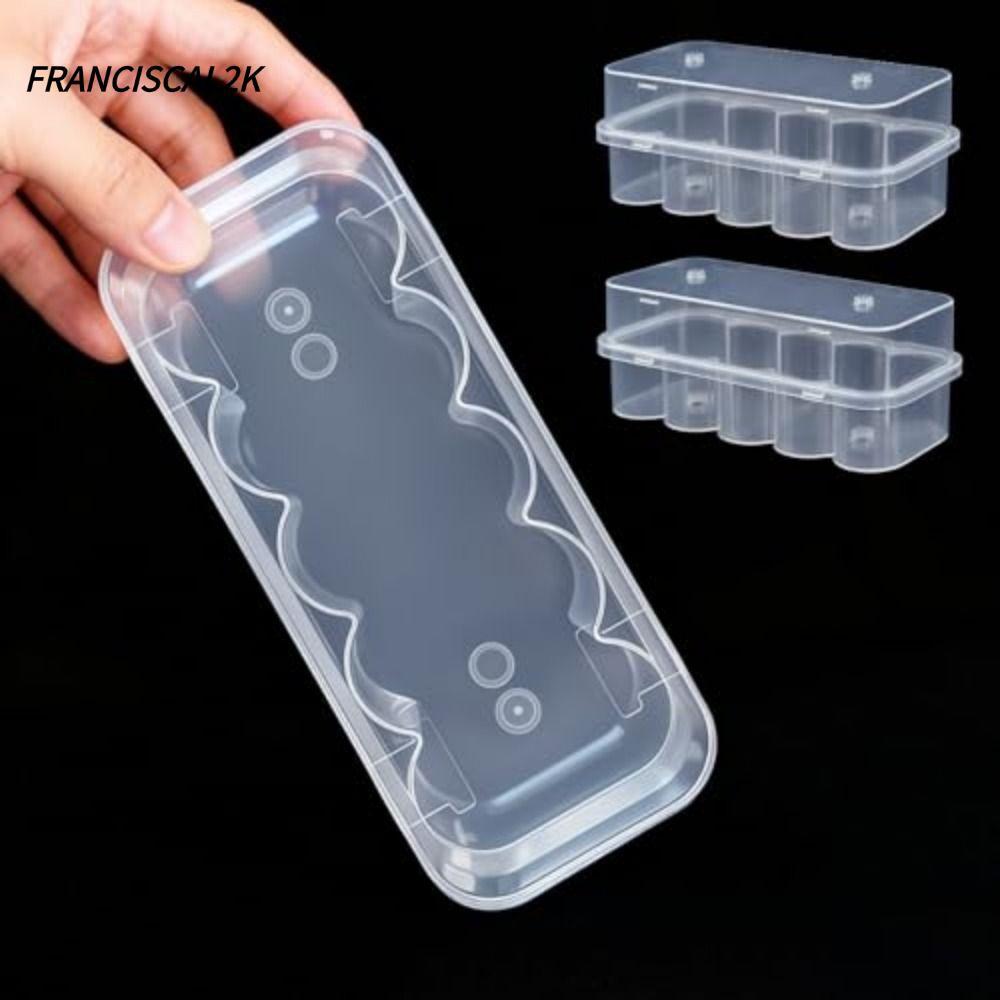 FRANCISCAL2K Microtube กล่องเก็บ,พลาสติก Vial Storage, 3/5/7/10mL 2/10/24-Slot Stackable Freezer Tub