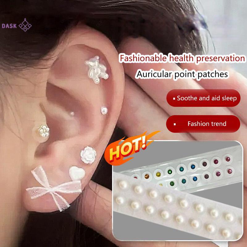 [DASK] 20/100/200Patches Pearl Ear Care Seed การฝังเข็ม Auricular Dispoular Distiles นวดบําบัดเข็ม P