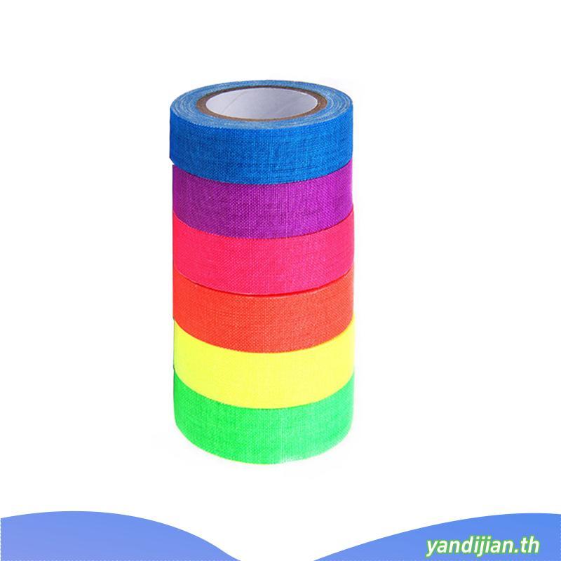 Mohamm เทปผ้าเรืองแสงนีออน Gaffer 6 ม้วน