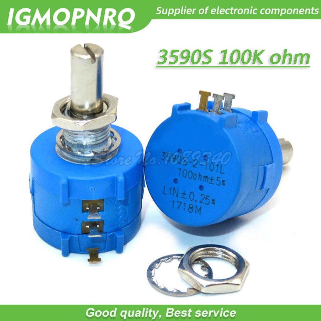 1PCS 3590S-2-104L 3590S 100K โอห์ม 104 3590S-104 Precision Multiturn Potentiometer 10 แหวนปรับตัวต้า