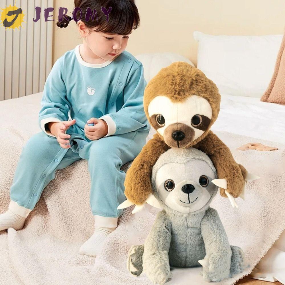 JEROMY Sloth ของเล่นตุ๊กตา, Soft Comfort ตุ๊กตาสัตว์ยัดไส้ Sloth, สําหรับ Cuddly Big Eyes 25 ซม.จําล