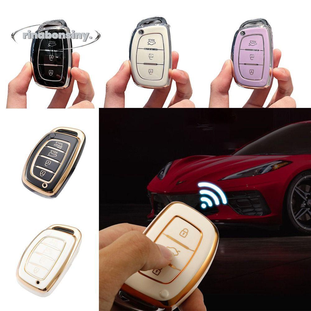 RINABONSINY Remote Key, ผู้ถือ 3 4 ปุ่มกุญแจรถ, TPU Full Protection Skin Shell สําหรับ /Tucson/Santa
