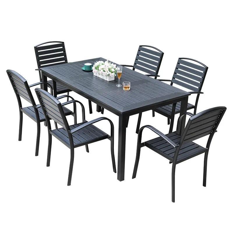 Nordic กลางแจ้งโต๊ะและเก้าอี้ไม้พลาสติกนมชา Shop Scenic วิศวกรรม Cafe Leisure ระเบียงกลางแจ้ง Villa