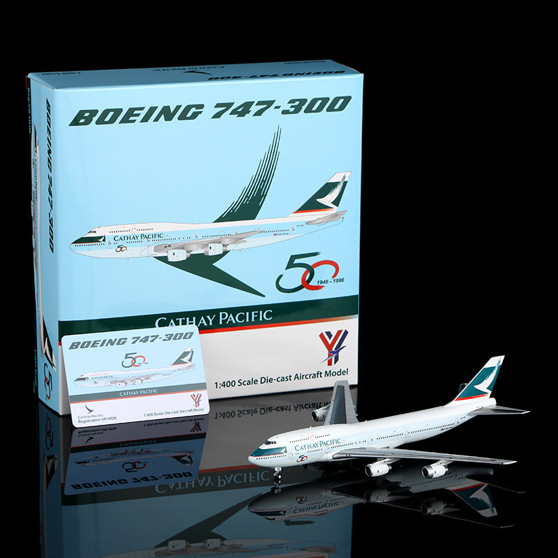 [โมเดลเครื่องบิน] 1/400YY Wings Cathay Pacific Airlines B747-300 VR-HON โมเดลเครื่องบินโลหะ