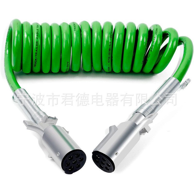 ผู้ผลิตขายซีรีส์ยุโรปรถพ่วงรถบรรทุกเกลียวลวด ABS/EBS สีเขียว 7-Core 15 Trailer Cable