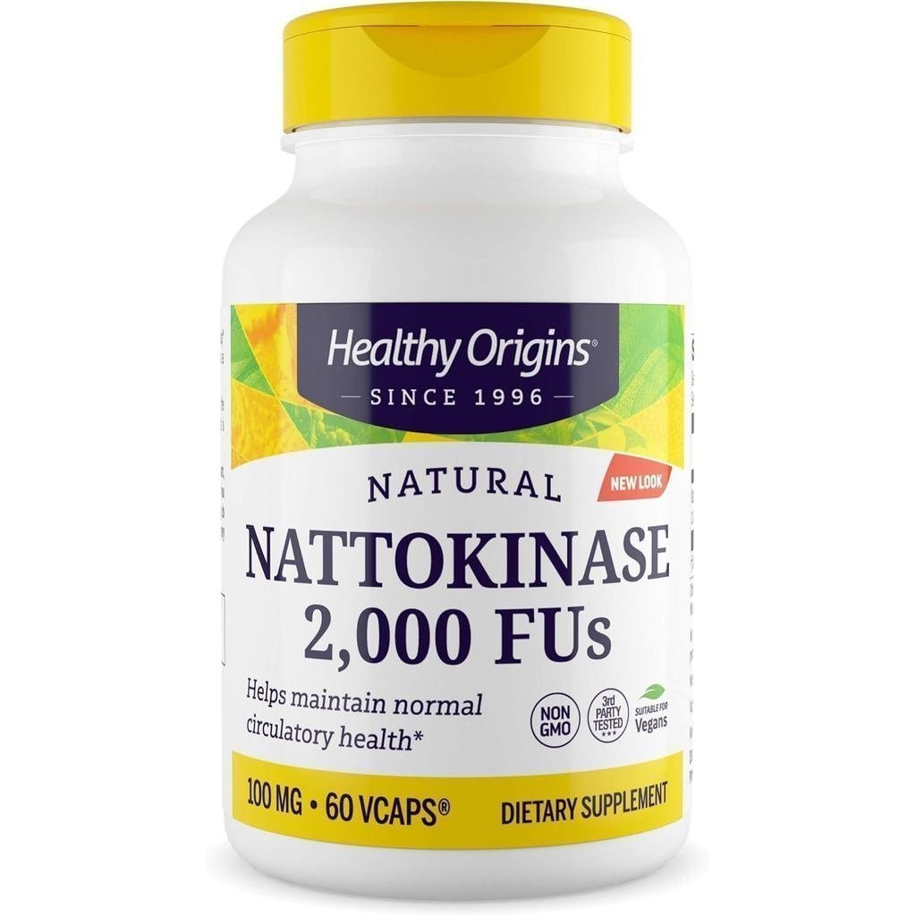 ORIGINS ต้นกําเนิดเพื่อสุขภาพ Nattokinase 2,000FU, 100mg-Nattokinase อาหารเสริม-วีแกน, ไม่ใช่พันธุกร
