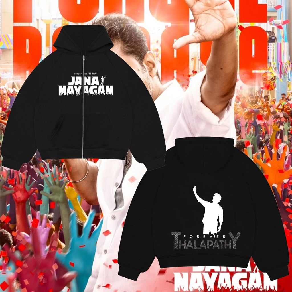 แฟชั่น JANA NAYAGAN VIJAY MOVIE COTTON ADULT HOODIE M-3XL 95