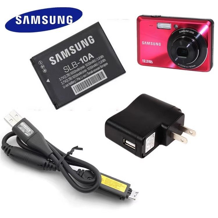 SLB-10A แบตเตอรี่ + เครื่องชาร์จ + สายเคเบิลข้อมูลเหมาะสําหรับ Samsung ES55 ES60 WB500 WB550 WB700 ก