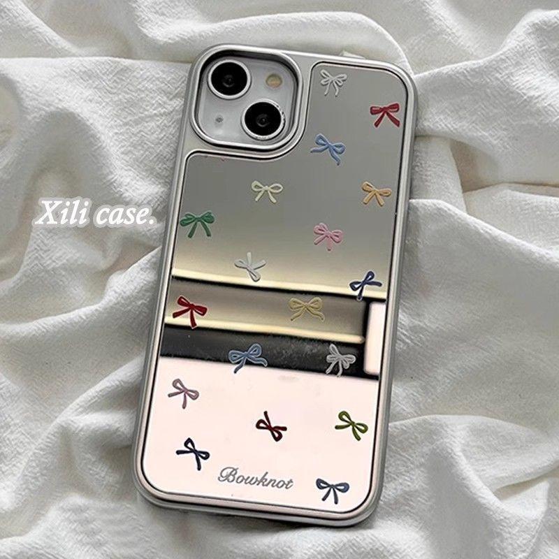 Full Screen Bow คาร์บอนไฟเบอร์รูปแบบ Electroplated Mirror Case ใช้งานร่วมกับ iPhone 16 Pro Max/15/17