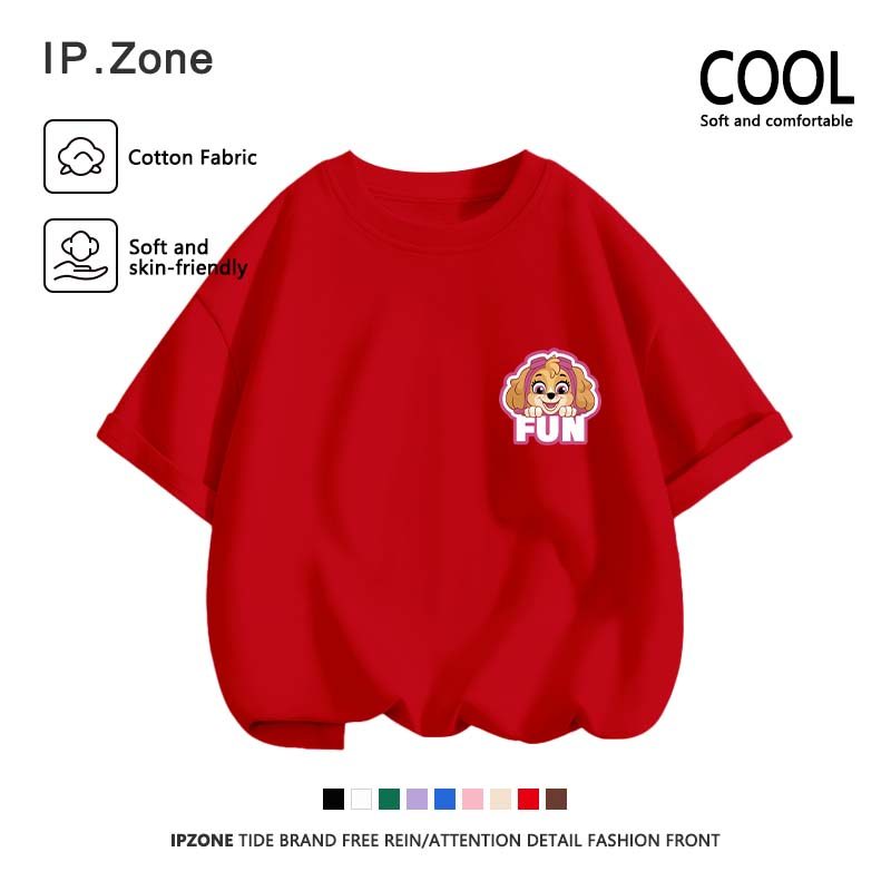 เสื้อยืดเด็กผู้หญิง คอกลม ผ้าฝ้ายแท้ ใส่สบาย นุ่ม PAW Patrol Skye ลายพิมพ์การ์ตูนน่ารัก มี 9 สี ระบายอากาศได้ - รูปที่ 3