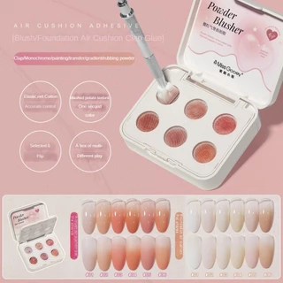 Miss Gooeyเจลทาเล็บสีสวย 6 สีพร้อมฟองน้ำคุชชั่น บลัชออนสีสวย เข้มข้น สำหรับผสมกับฟองน้ำเจล [รวมที่หนีบผมและฟองน้ำคุชชั่น 20 ชิ้น]