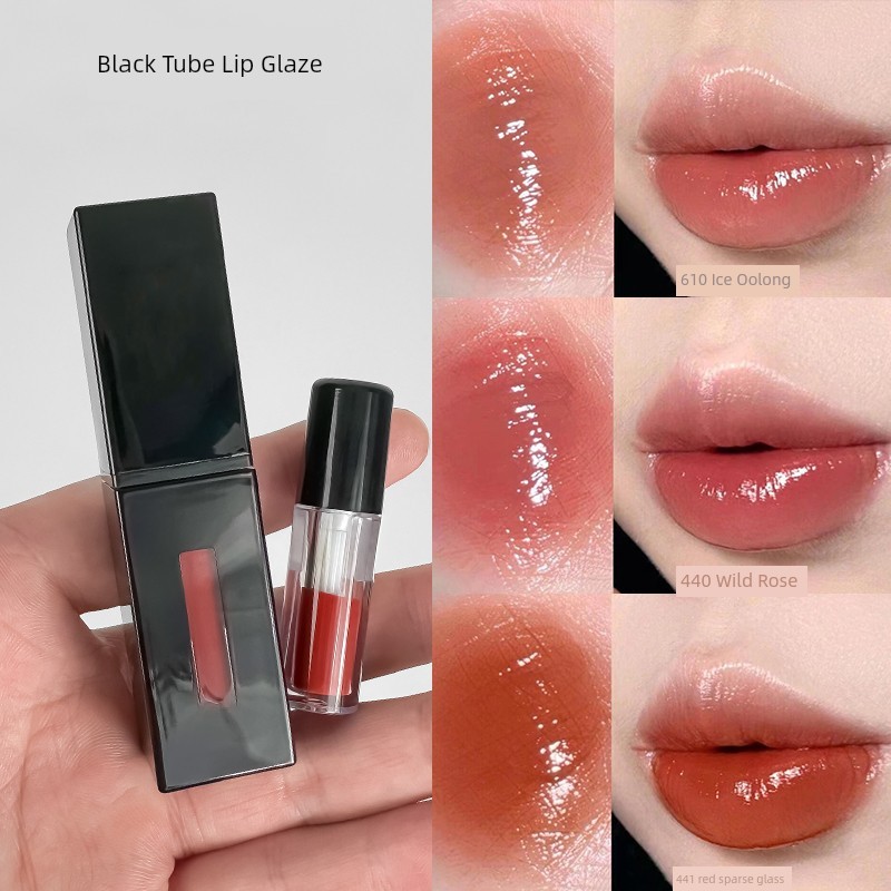 ลิปกลอส ลิปมัน ใช่ หลอดสีดําหัวใจลิปเคลือบทดสอบสี610 416 443น้ําแข็งอูหลงเน่ามะเขือเทศป่ากุหลาบกระจก