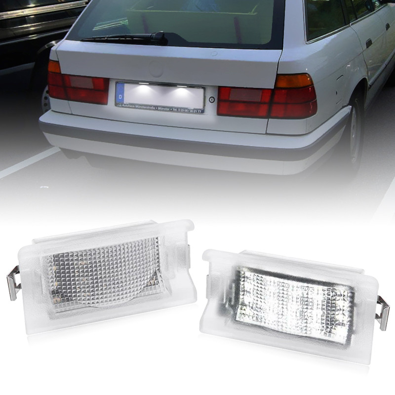 2 ชิ้นสําหรับ BMW 5 Series E34 Touring Wagon 1987-1996 ไฟป้ายทะเบียน LED สีขาว