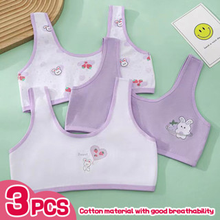 ชุดชั้นในเด็กหญิงสามชิ้น ผ้าฝ้ายนุ่ม ระบายอากาศได้ดี ออกแบบไ…