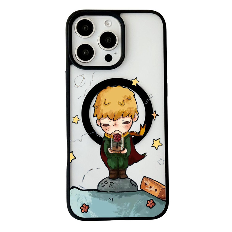การชาร์จแบบไร้สาย Little Prince Hirono Magnetic phone Casing สําหรับ iphone 17 12 13 14pro 15 16 max
